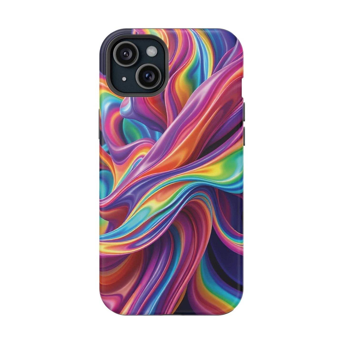 Colorful Wrapping Rainbow Design iPhone tough case with vibrant wrap-around print and durable protection