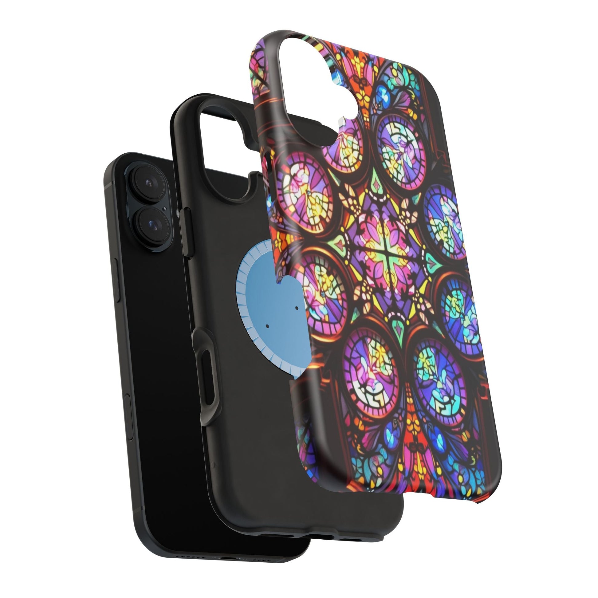 Colorful Hypnotic Stain Glass iPhone tough case with vibrant stained-glass design and durable protective layers