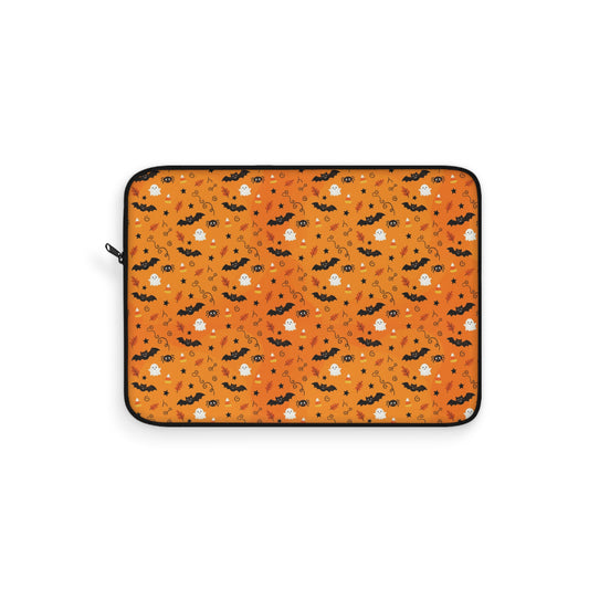Boo-tiful Halloween Bat & Candy Orange Laptop Sleeve