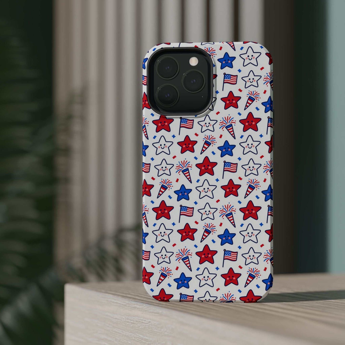Kawaii 4th of July Phone Case – Cute Patriotic iPhone Case with MagSafe, Shockproof Protective Cover
