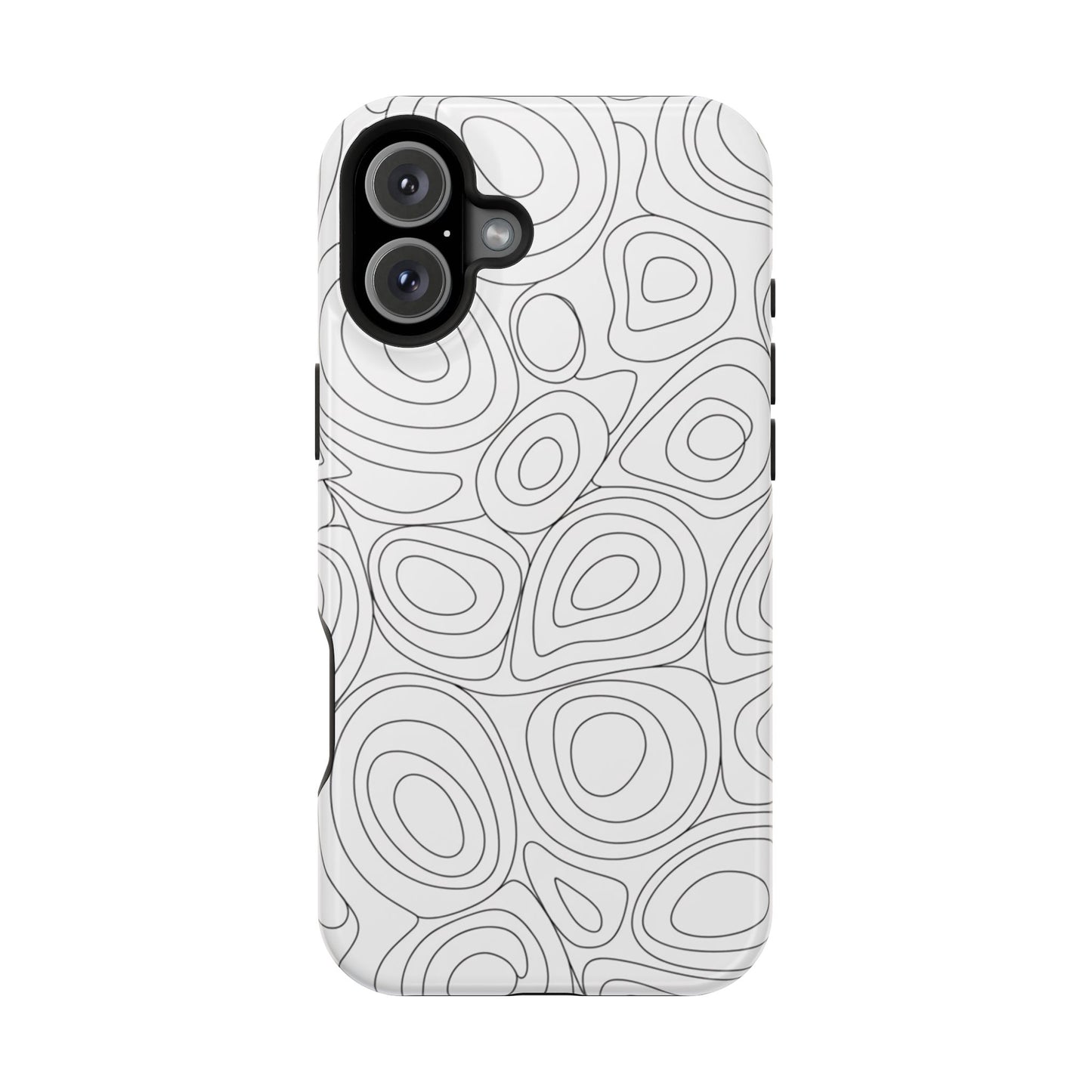 Black and White Abstract Circles Design iPhone Tough Case