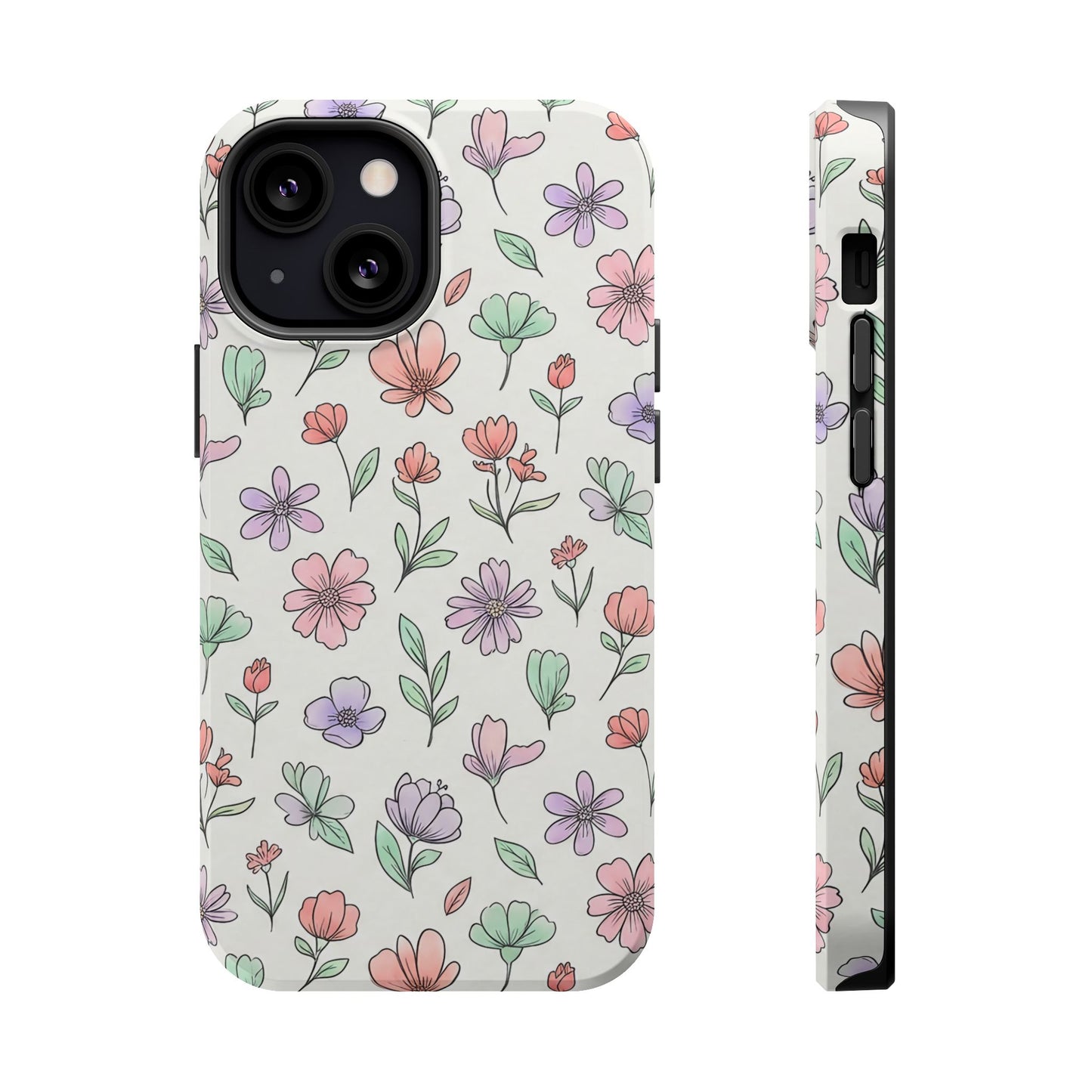 Artistic Floral iPhone Case — Magnetic Impact-Resistant Protection