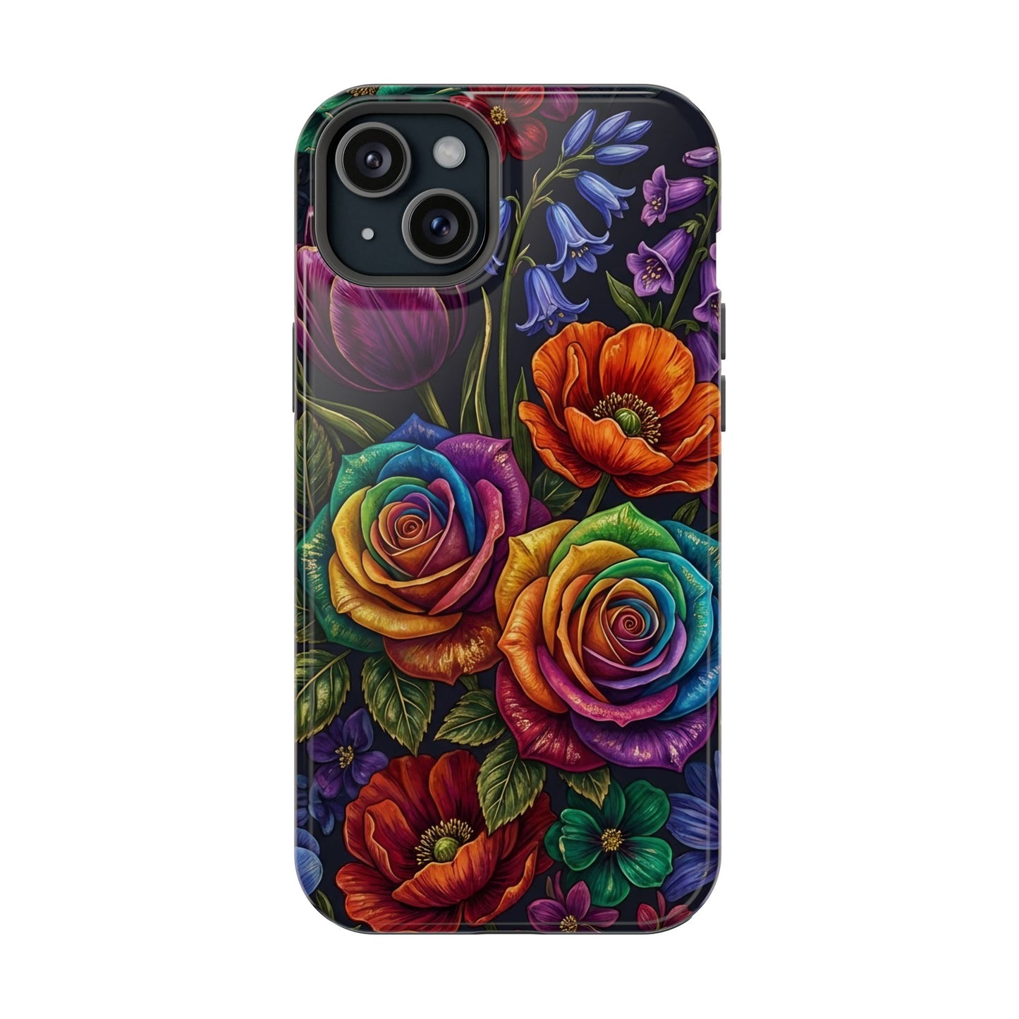 Rainbow Rose iPhone Tough Case — Magnetic Impact-Resistant Phone Case
