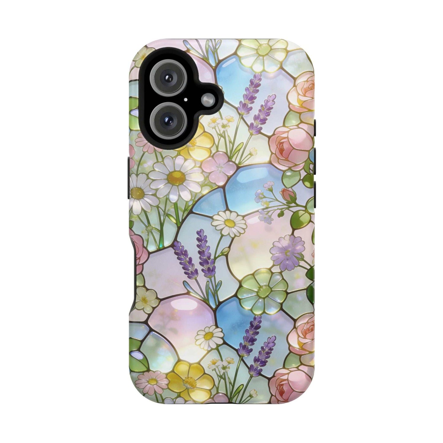 Stained Glass Floral iPhone Case — Magnetic Impact-Resistant