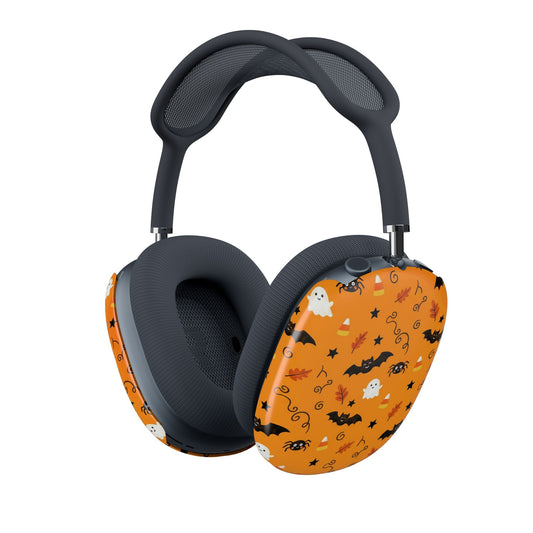 Boo-tiful Halloween Orange Bat & Ghost AirPods Max Shell Case