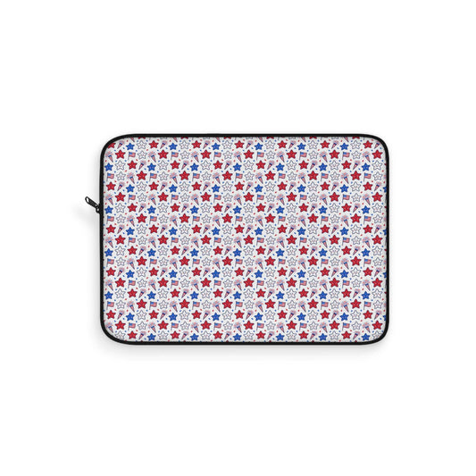 Kawaii 4th of July laptop sleeve with cute patriotic design and plush protection