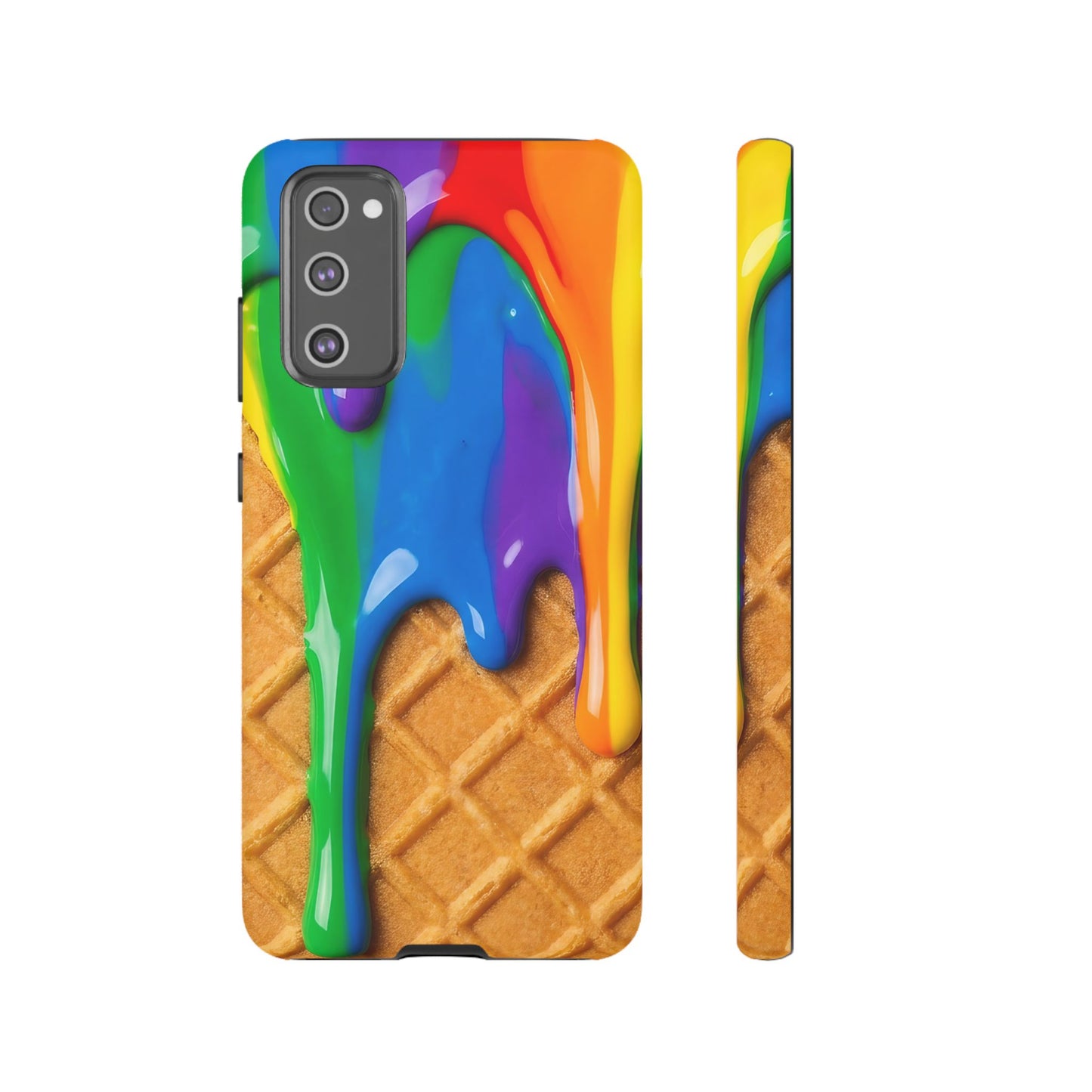 Rainbow Waffle Drip Samsung Phone Case — Tough Protective Cover