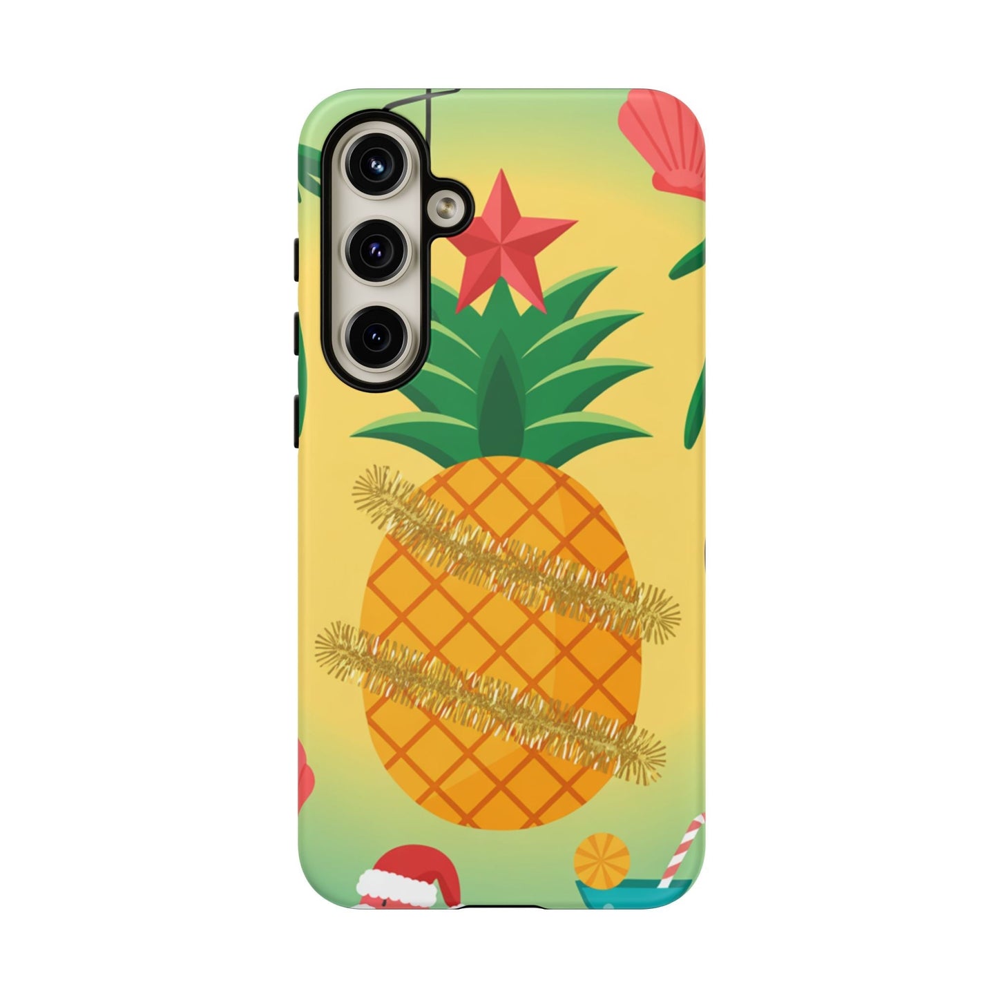 Samsung Christmas Pineapple phone case with festive tropical design and durable protection for Samsung phones