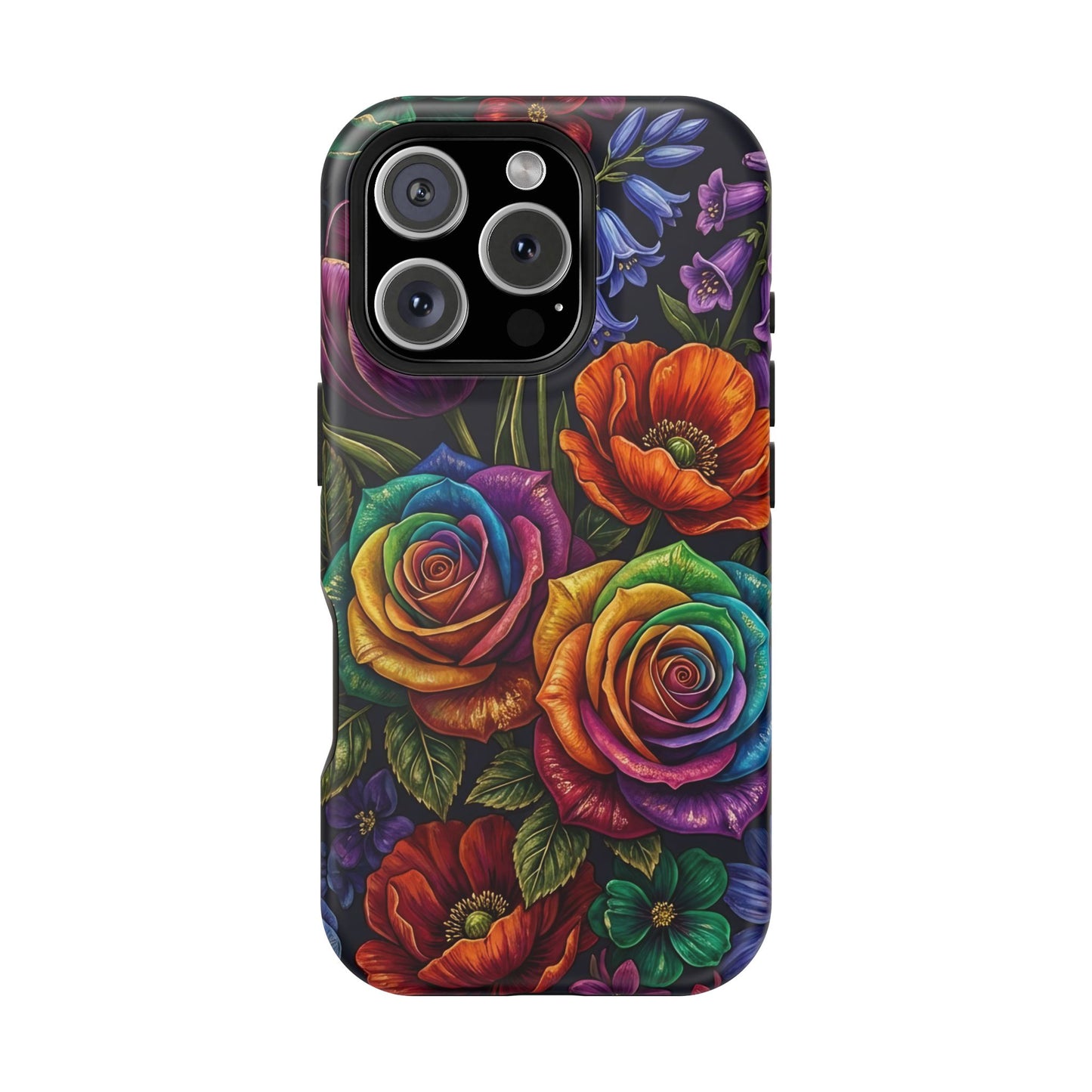 Rainbow Rose iPhone Tough Case — Magnetic Impact-Resistant Phone Case