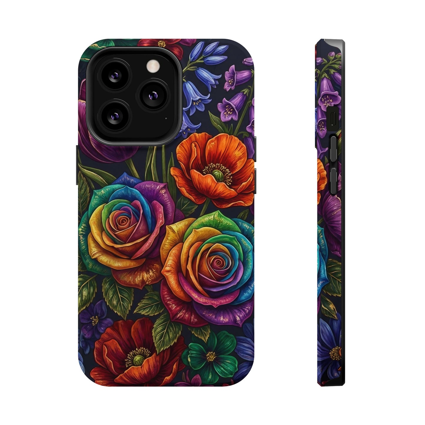 Rainbow Rose iPhone Tough Case — Magnetic Impact-Resistant Phone Case