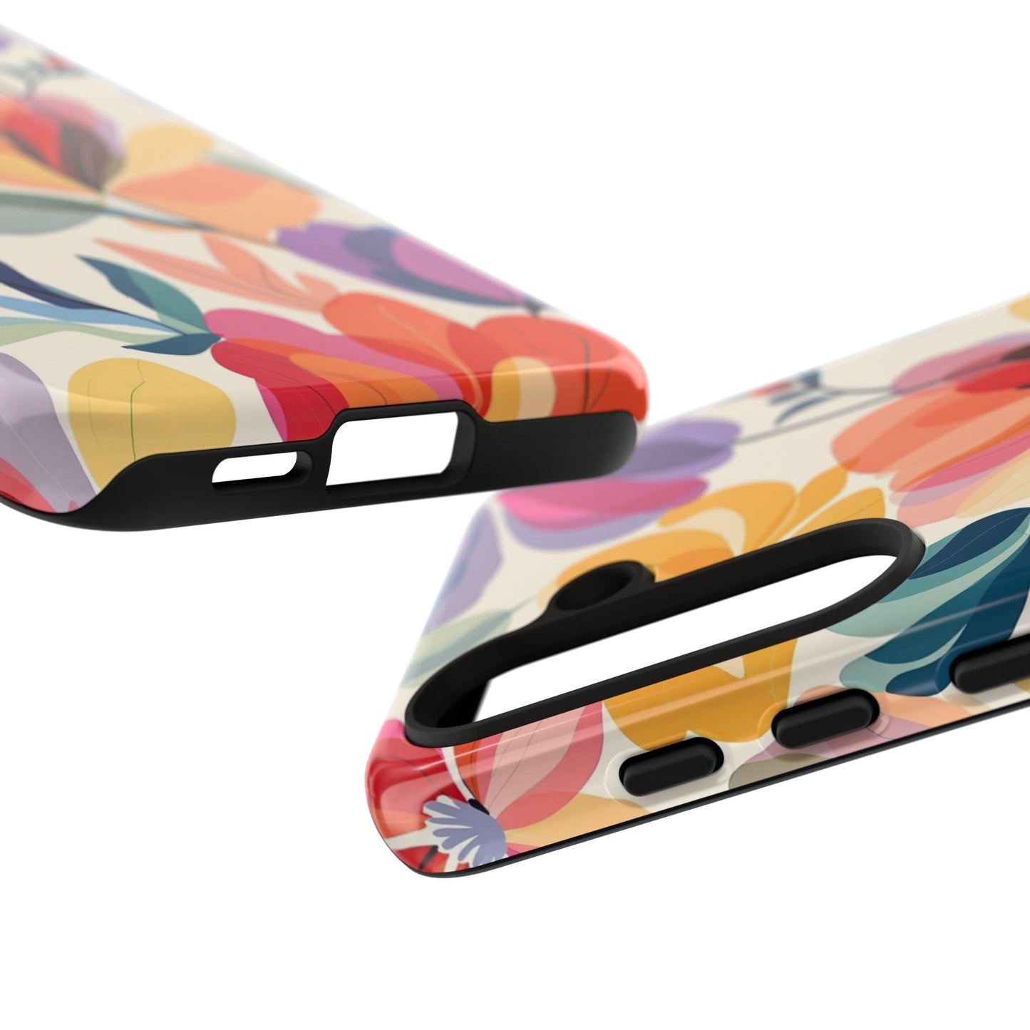 Watercolor floral Samsung tough case with durable shock-absorbing design and UV protection