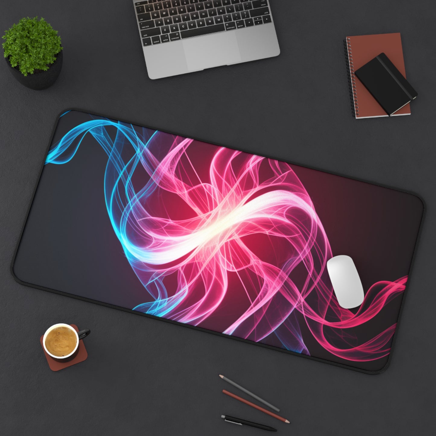 Red White Blue Swirl Desk Mat