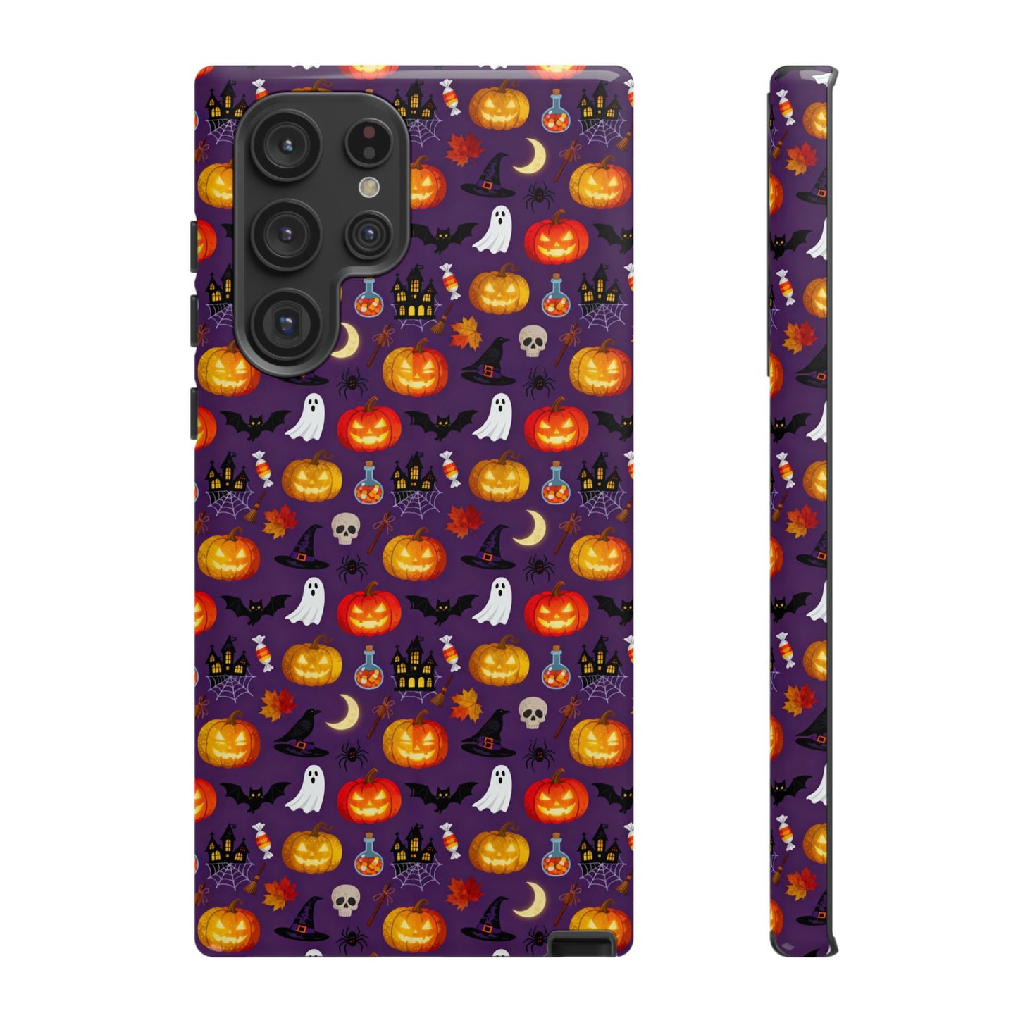 Halloween Pattern Tough Phone Case — Cute Pumpkin, Ghost & Skull