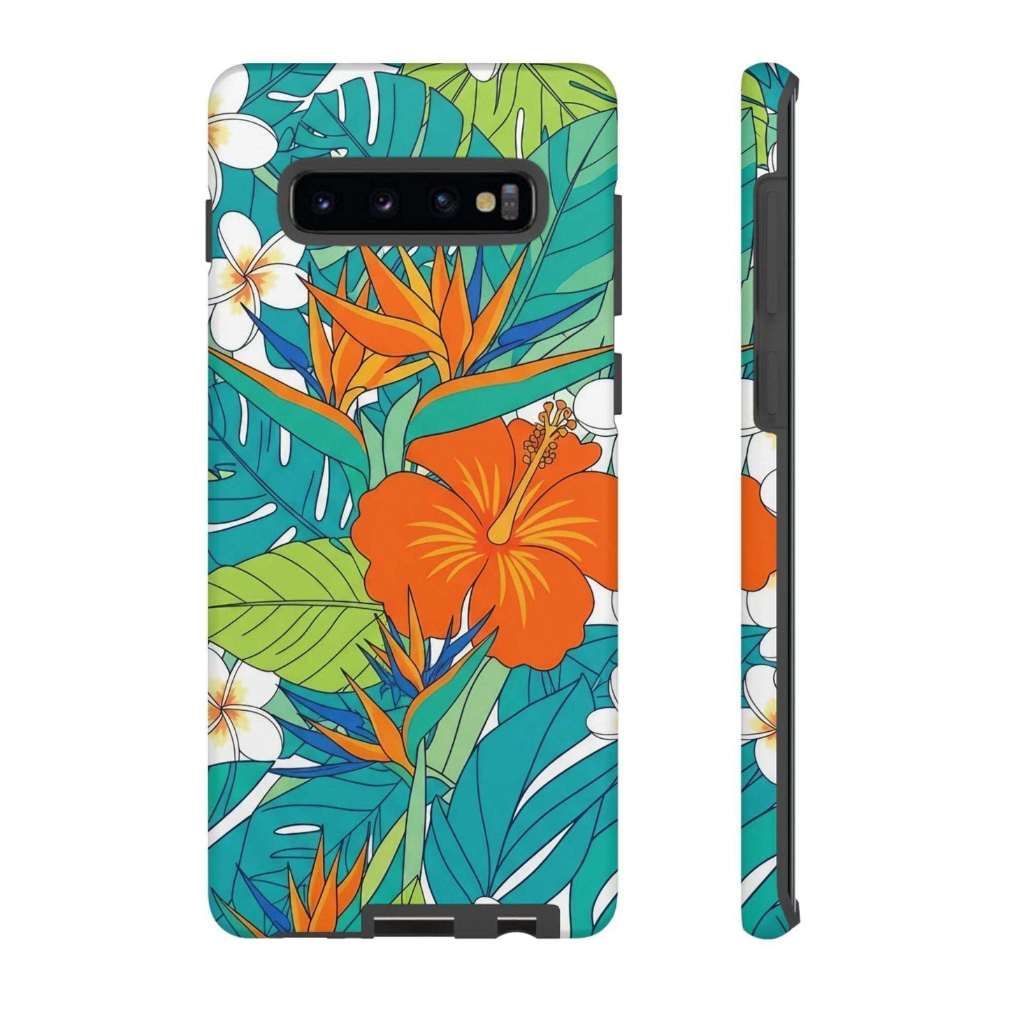 Vibrant Floral Samsung Case with colorful tropical flower design and durable protective cover