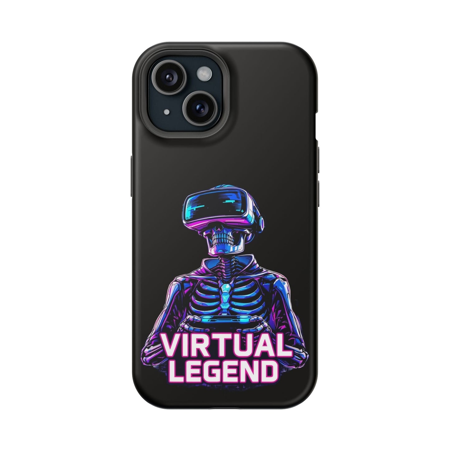 Virtual Legend Gamer iPhone tough case with neon skeleton VR design and durable protective cover