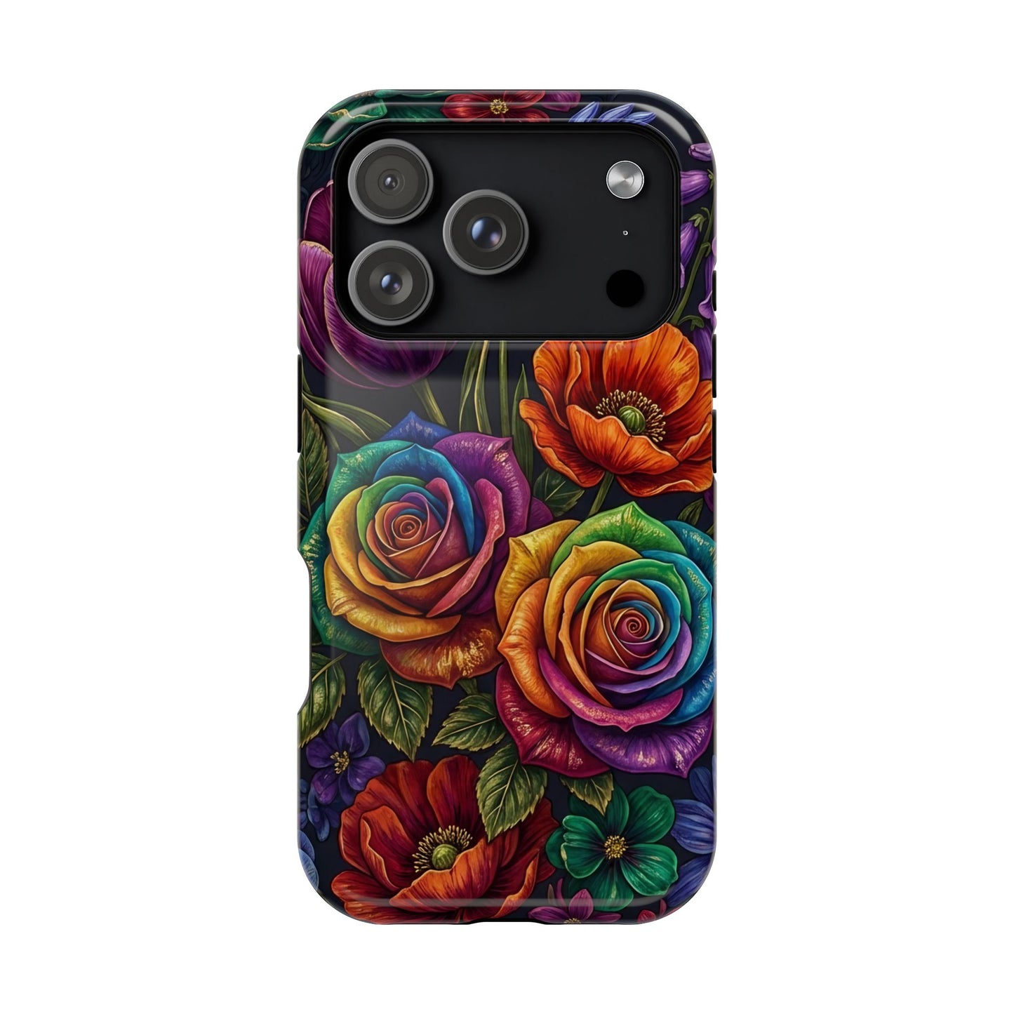 Rainbow Rose iPhone Tough Case — Magnetic Impact-Resistant Phone Case