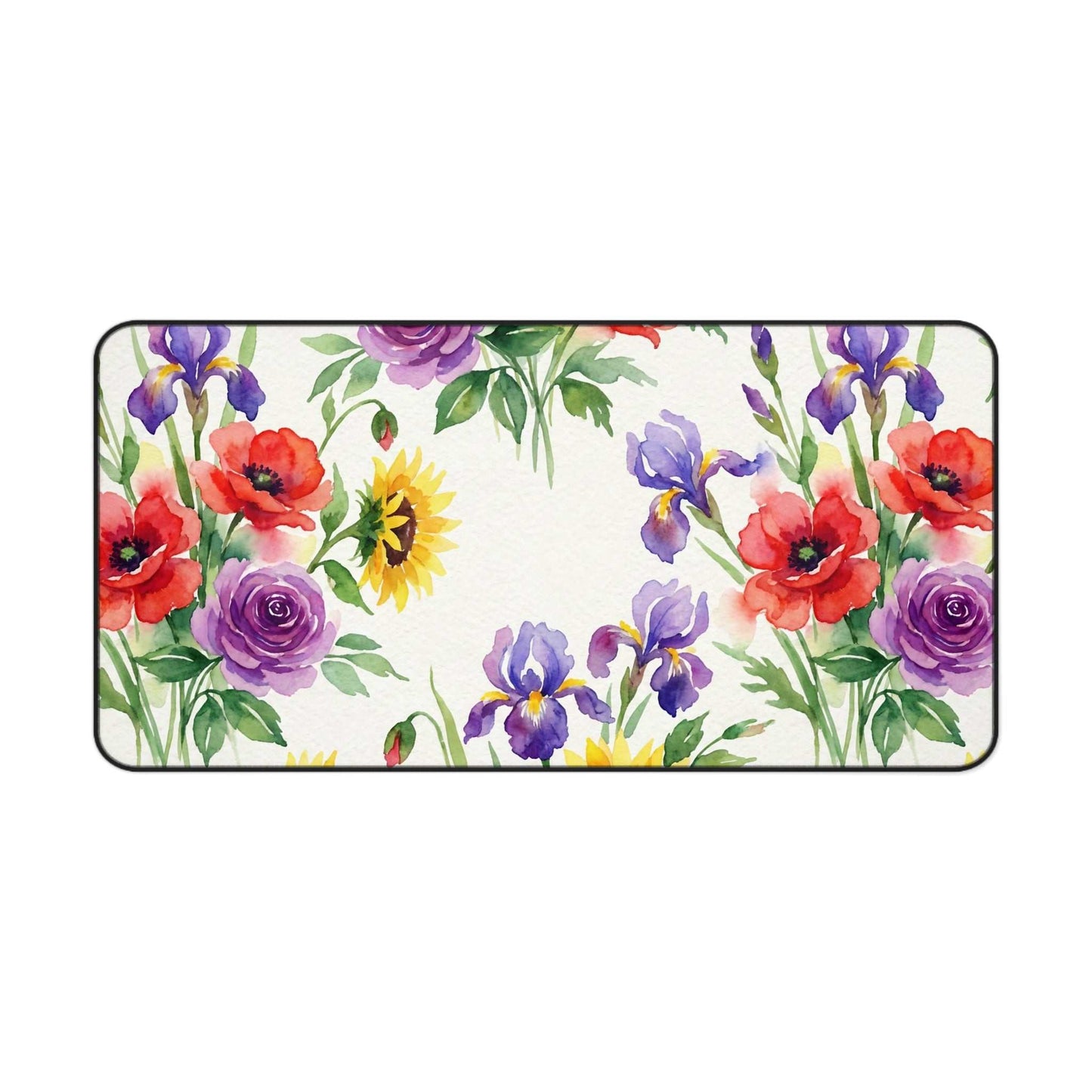 Watercolor Bouquet Desk Mat — Floral Office Mouse Pad