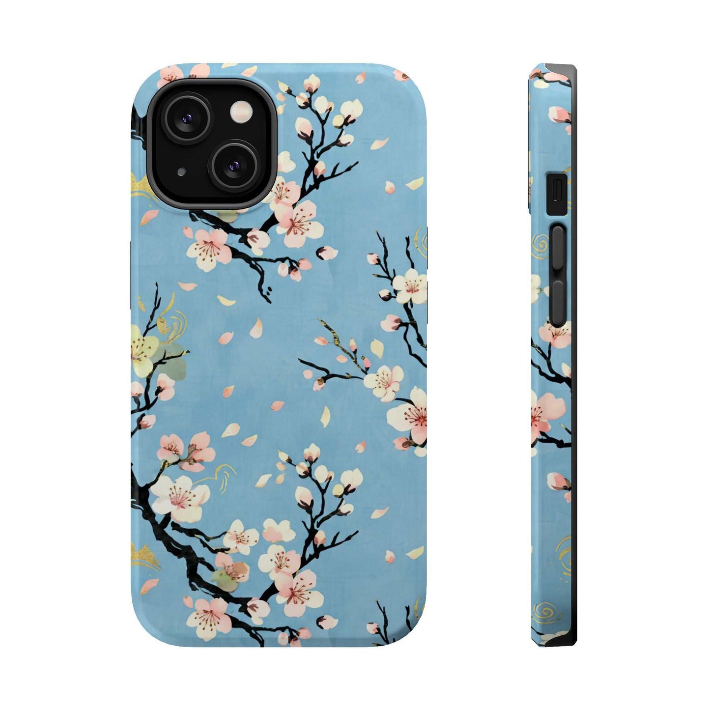 Spring Bloom iPhone Tough Case with floral print and MagSafe compatibility, impact-resistant protective phone cover