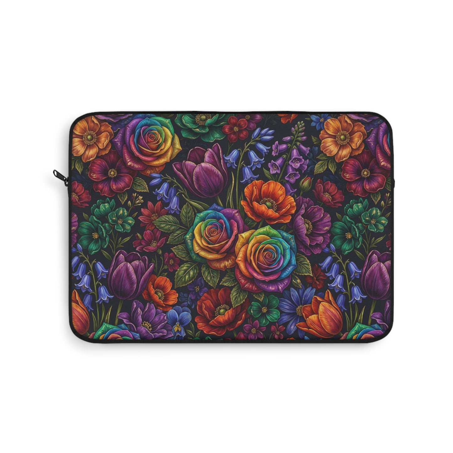Rainbow Rose Laptop Sleeve — Floral Rainbow Protective Case