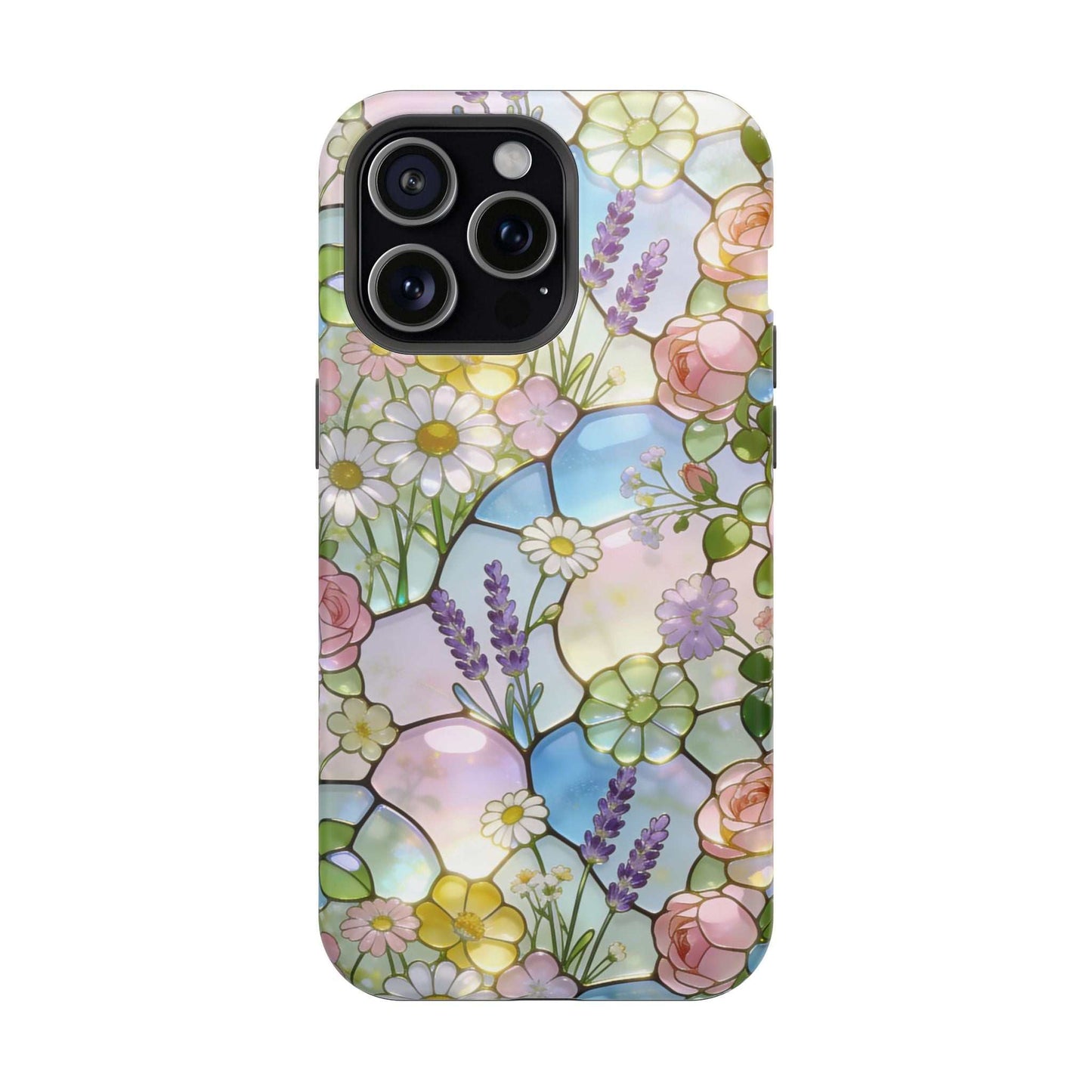 Stained Glass Floral iPhone Case — Magnetic Impact-Resistant