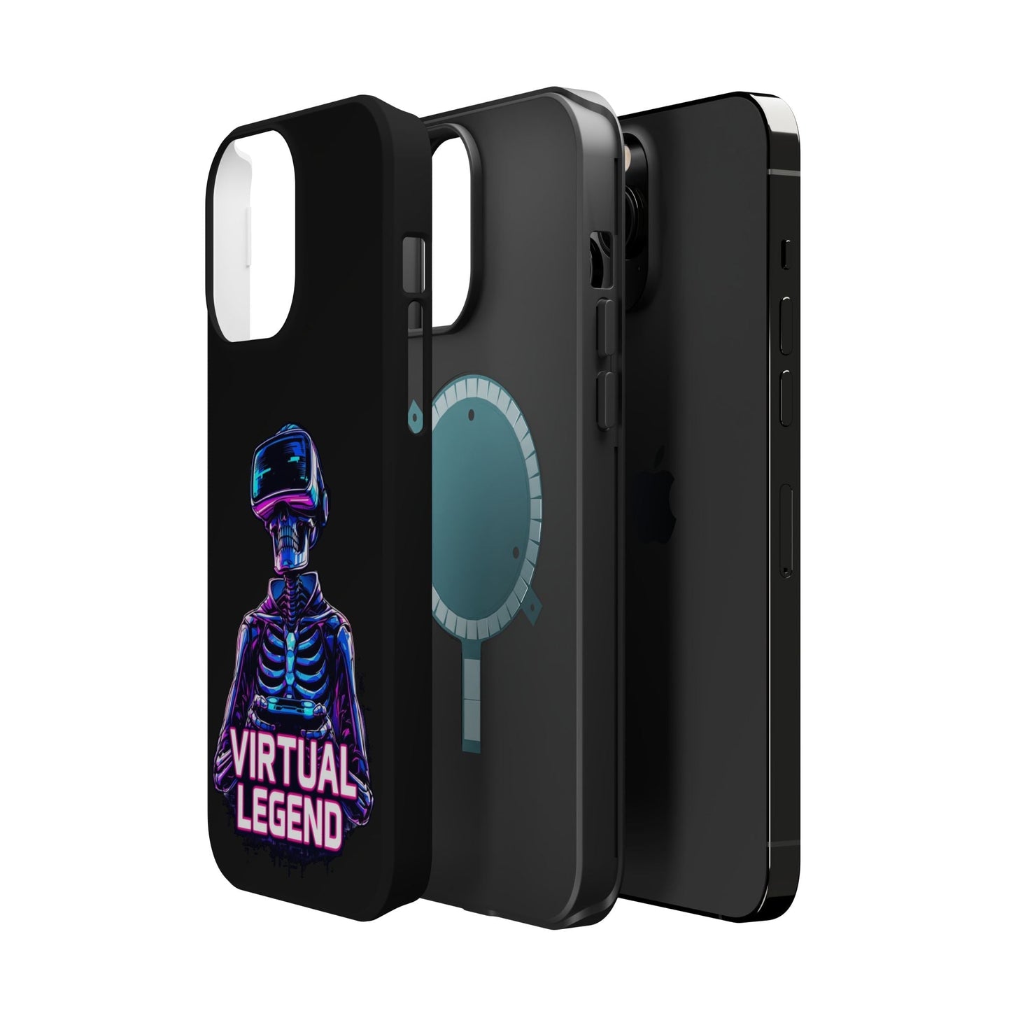 Virtual Legend Gamer iPhone tough case with durable dual-layer protection and vibrant skeleton gamer design.