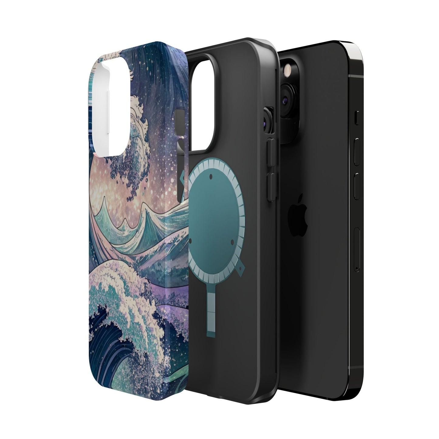 iPhone case with Crashing Waves Design, magnetic MagSafe® compatible protective cover