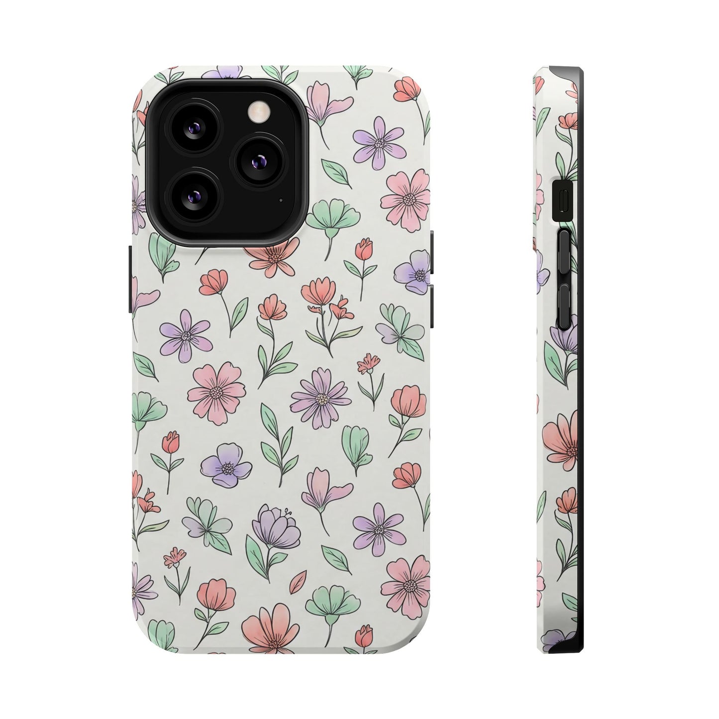 Artistic Floral iPhone Case — Magnetic Impact-Resistant Protection
