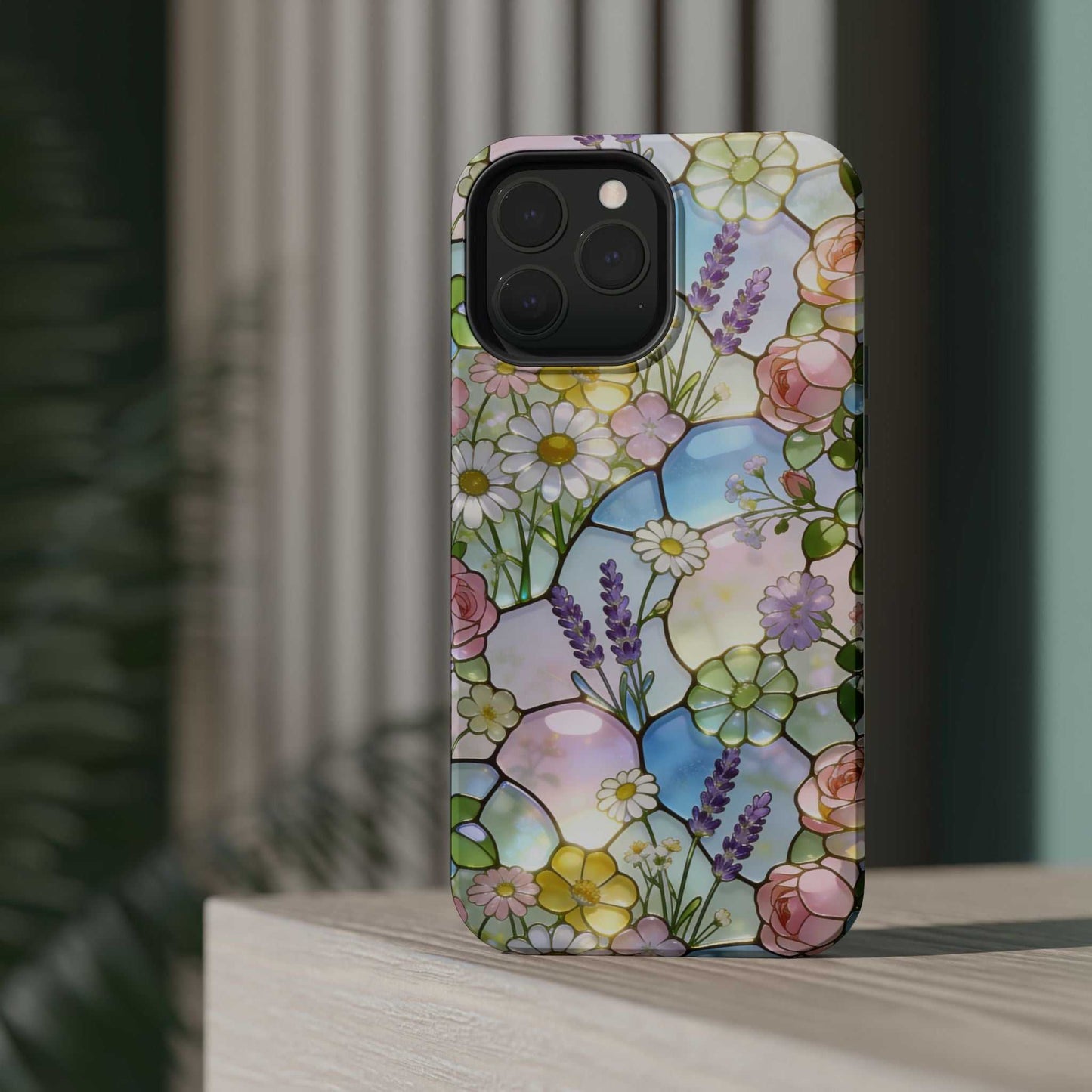 Stained Glass Floral iPhone Case — Magnetic Impact-Resistant