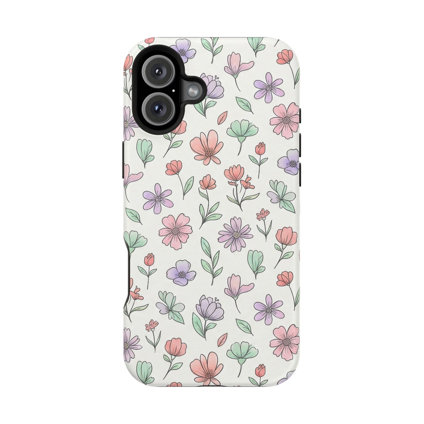 Artistic Floral iPhone Case — Magnetic Impact-Resistant Protection