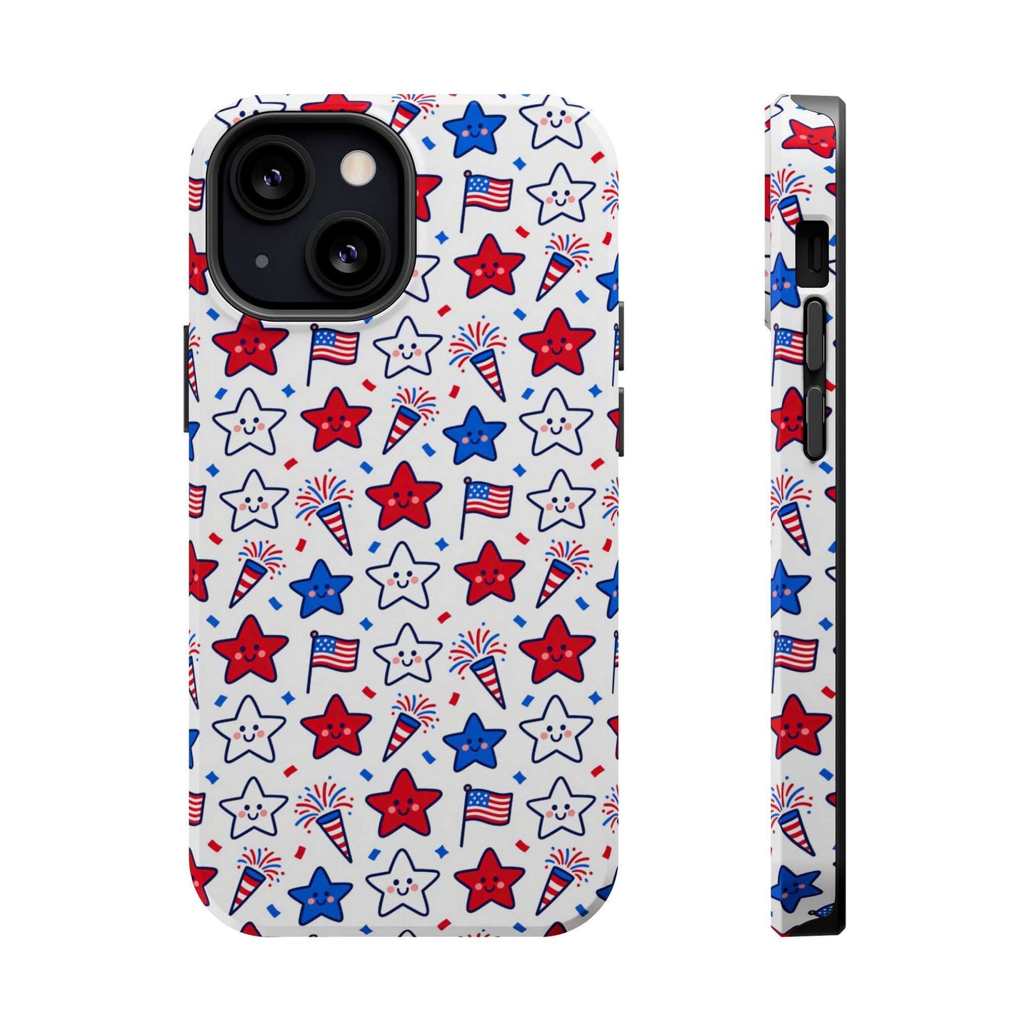 Kawaii 4th of July Phone Case – Cute Patriotic iPhone Case with MagSafe, Shockproof Protective Cover