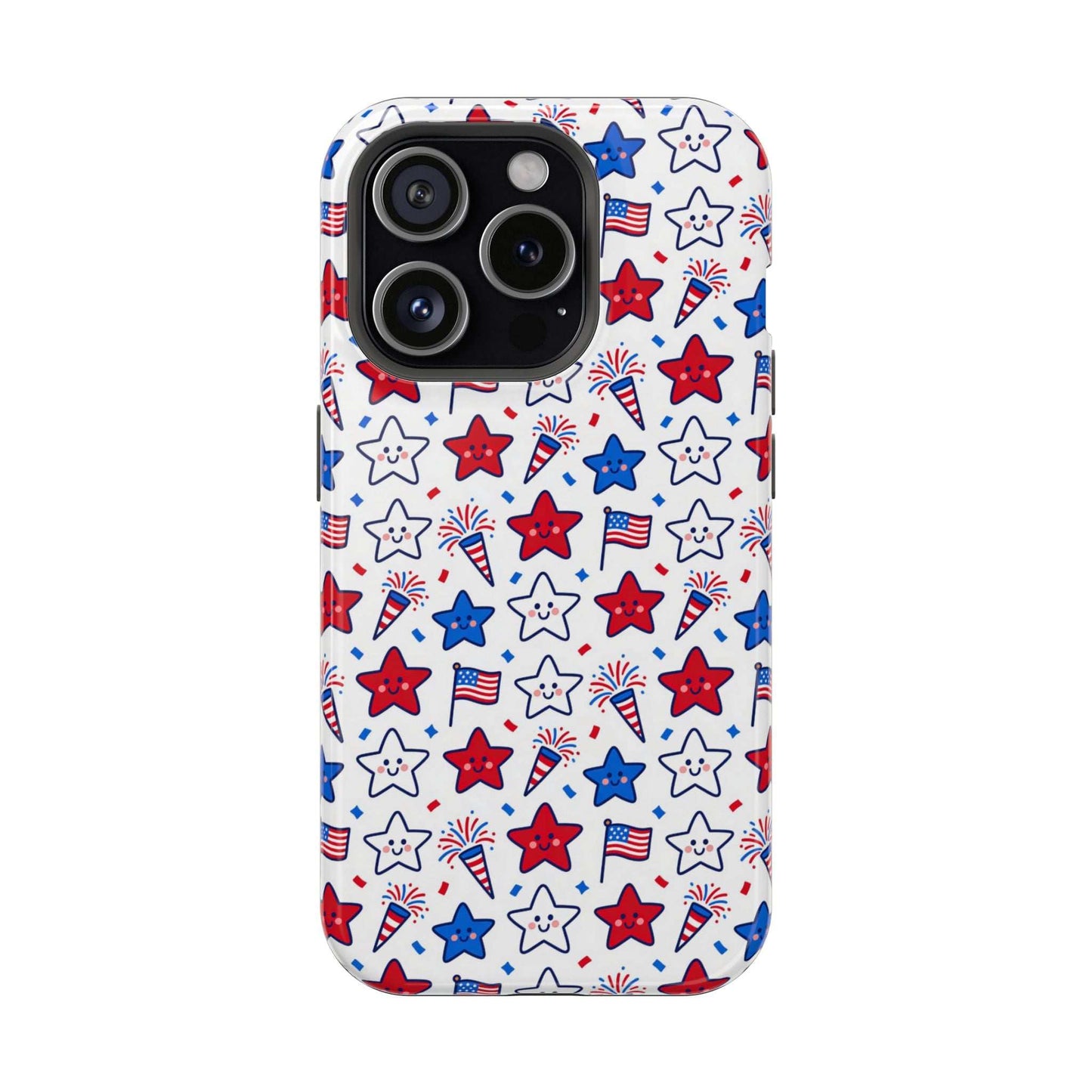Kawaii 4th of July Phone Case – Cute Patriotic iPhone Case with MagSafe, Shockproof Protective Cover